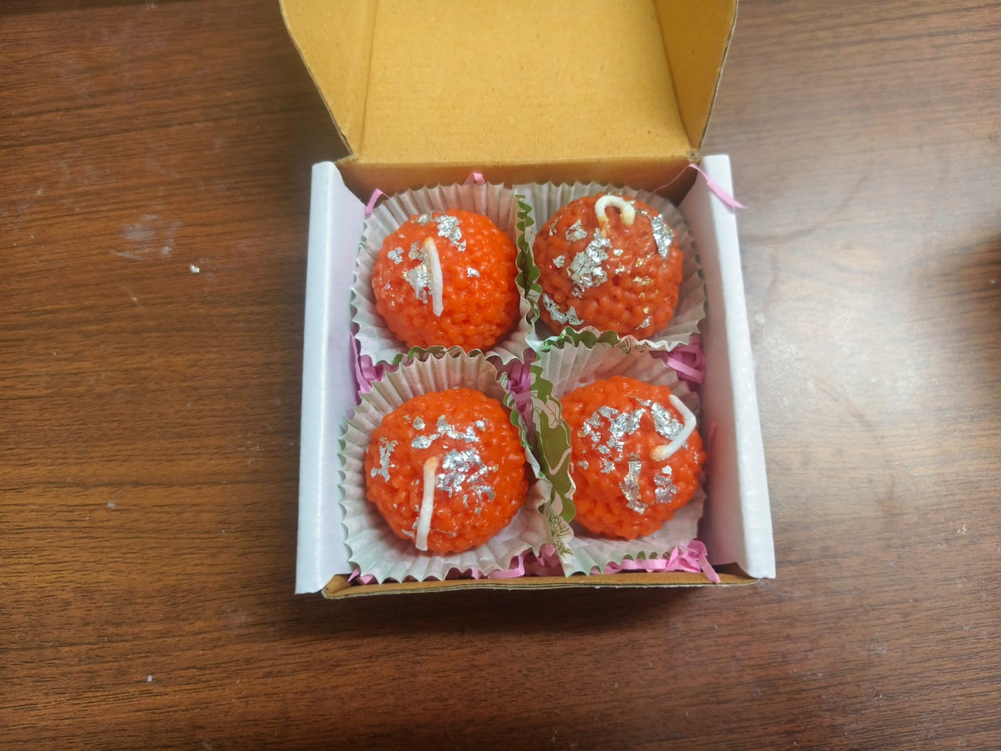 Laddu Candle Gift Combo | Jasmine Scented Festive Set - The Ved Aura