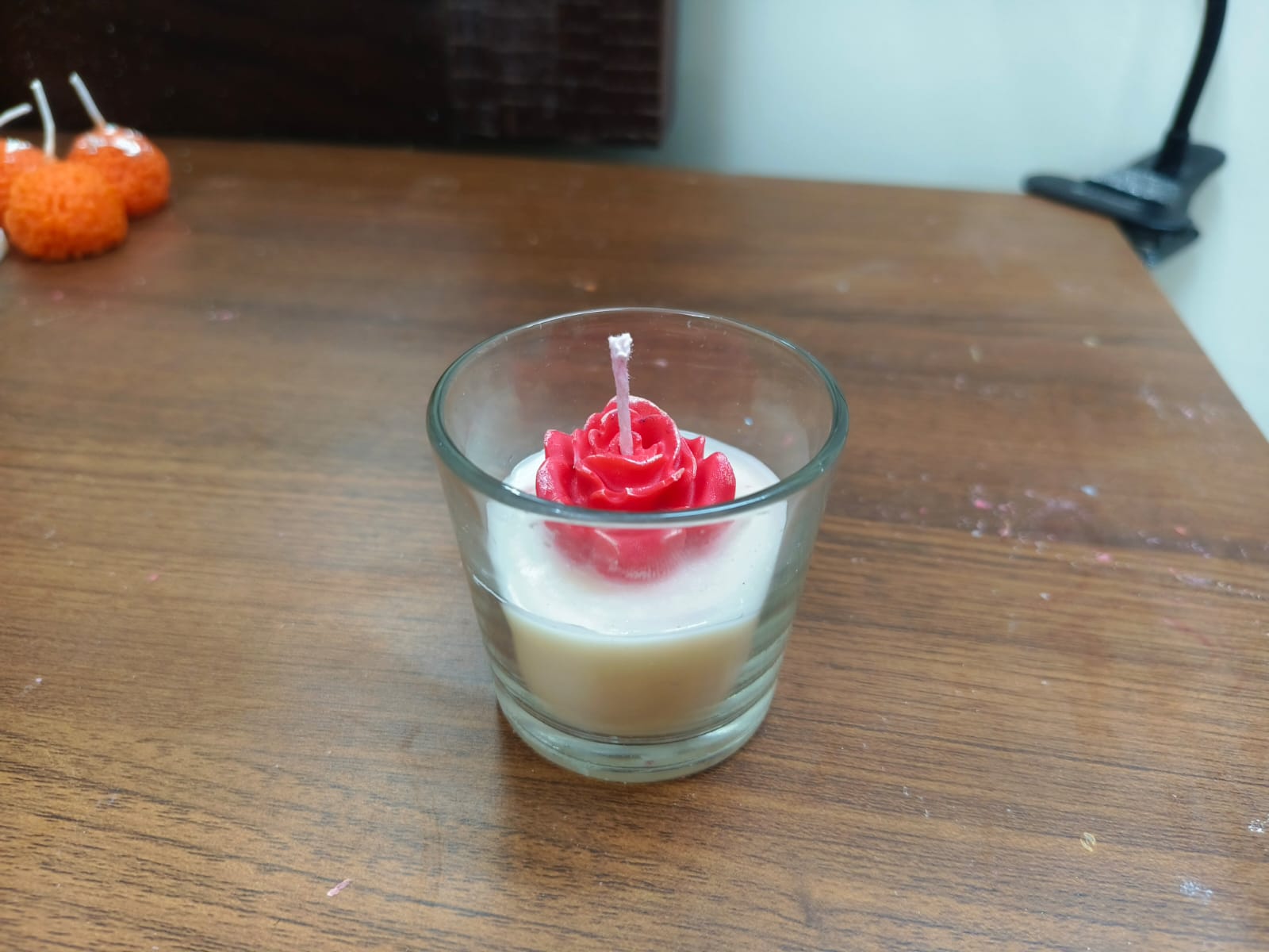 Handmade Rose Soy Wax Glass Candle – Luxury Floral Home Décor - The Ved Aura