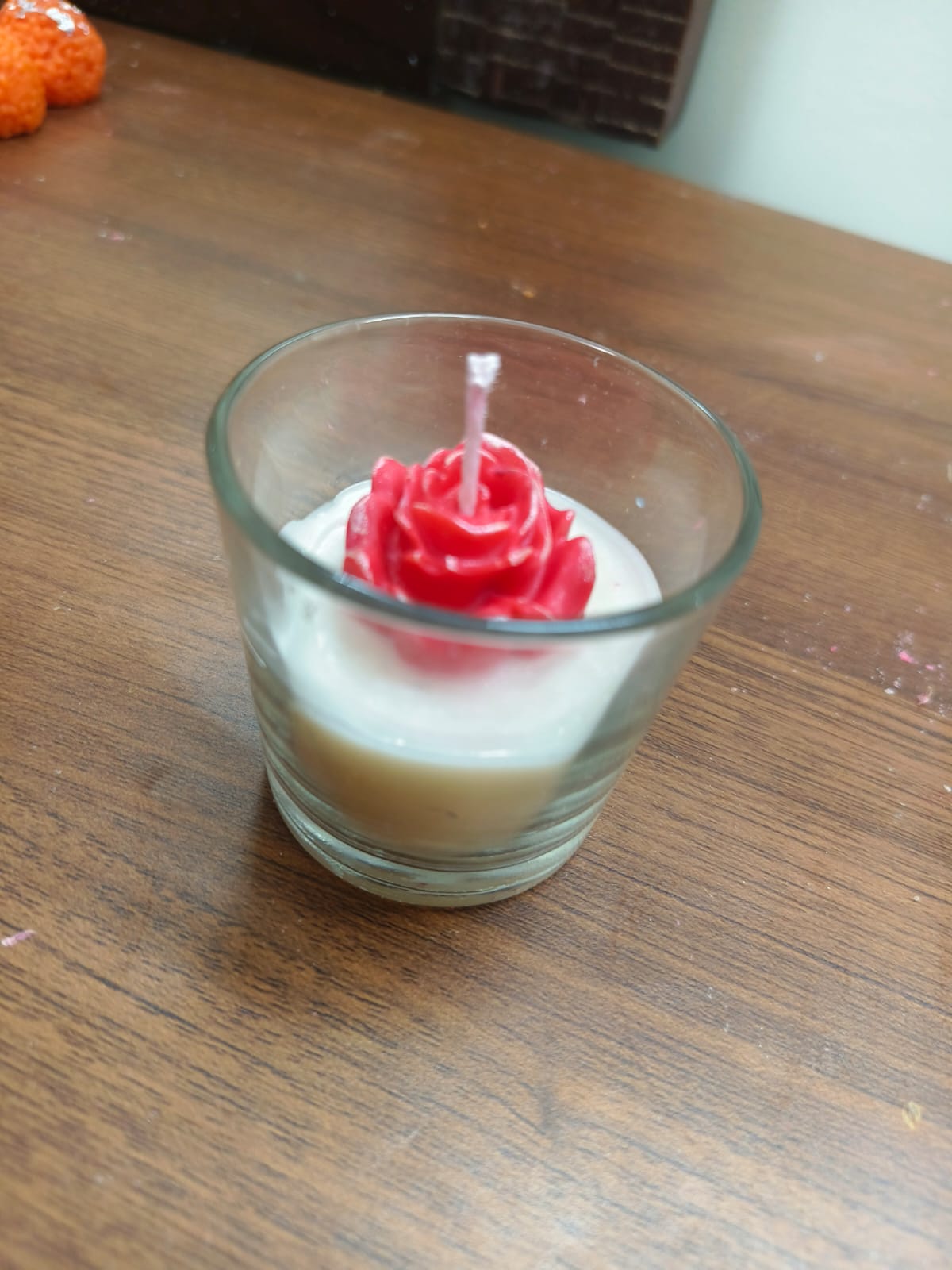 Handmade Rose Soy Wax Glass Candle – Luxury Floral Home Décor - The Ved Aura