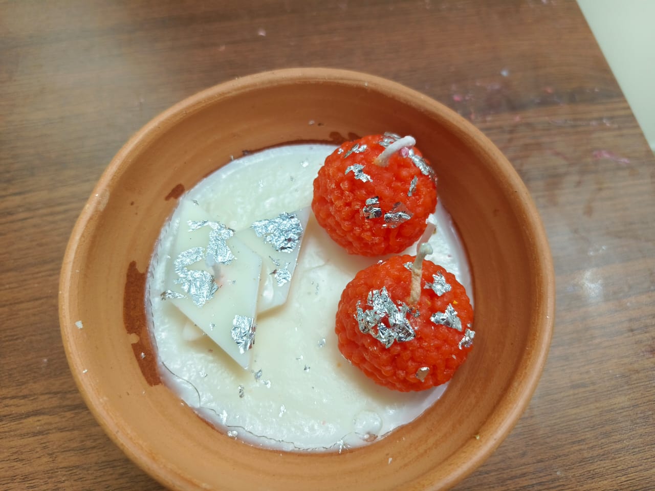 Handmade Laddu & Burfi Terracotta Soy Wax Candle | Festive & Wedding Gift - The Ved Aura