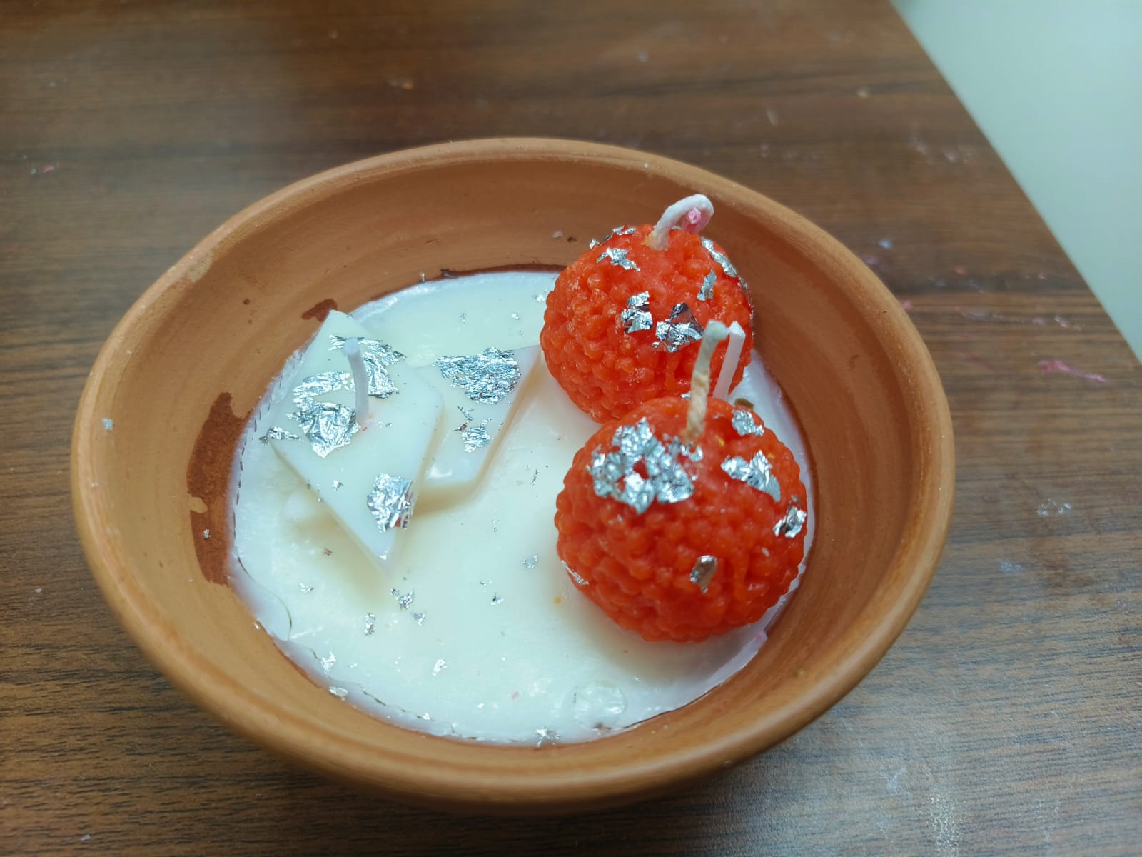 Handmade Laddu & Burfi Terracotta Soy Wax Candle | Festive & Wedding Gift - The Ved Aura